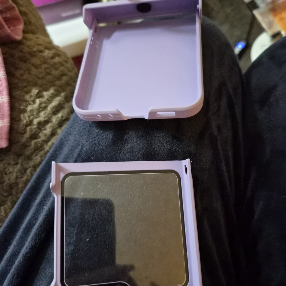 Purple Z Flip 5 5g Cellphone Case W/ Stylus Pen Ring Cellphone Case Hard